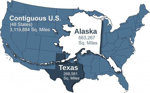 Map of Alsaka Compared to L48 / Bell's Article on
Alaska's Size