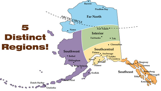 Alaska State Regions Map